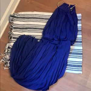 Floor length, flowy, special occasion dress.